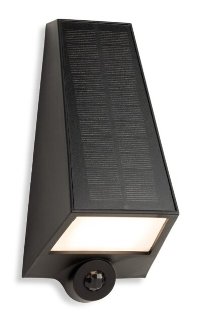 Firstlight 6812BK Augusta LED Solar Wall Light with PIR In Black Finish