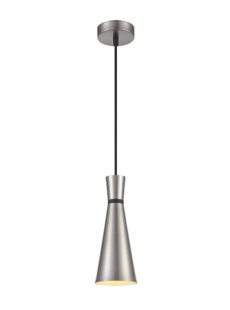 Franklite PCH233 Happy 1 Light Ceiling Pendant Light In Satin Nickel Finish