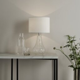 Dar Lighting Kristina Clear Glass Table Lamp With Shade KRI4208