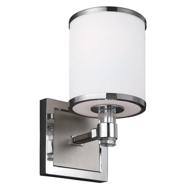KL/PROSPECTPK1 Prospect 1 Light Wall Light In Satin Nickel And Chrome
