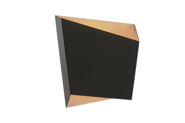 Mantra M6222 Asimetric 1 Light Rhombus Wall Light In Black And Gold