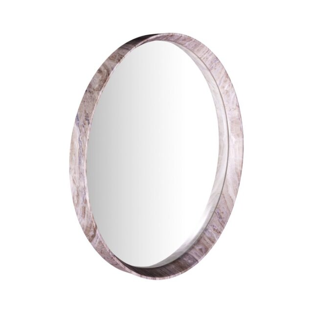 Dar Wisebuys Seyah Mirror In Brown Stone Veneer 54cm