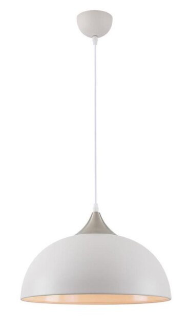 Tetbury 1 Light Ceiling Pendant In Sand White, Satin Nickel And White