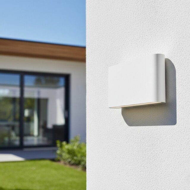 Firstlight 6823WH Algarve LED Wall Light In White Finish IP54