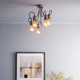 Dar ALZ5475 Alzbet 5 Light Semi Flush Ceiling Light In Antique Brass