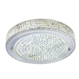 Searchlight 2714CC Flush Ceiling Light In Chrome With Glass And Crystal Detail