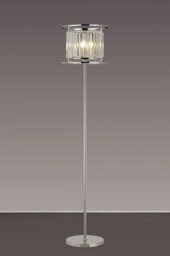 Crown Floor Lamp In Polished Nickel Finish With Clear Crystal Glass