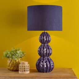Dar Lighting Lorelai Ceramic Table Lamp In Blue With Shade