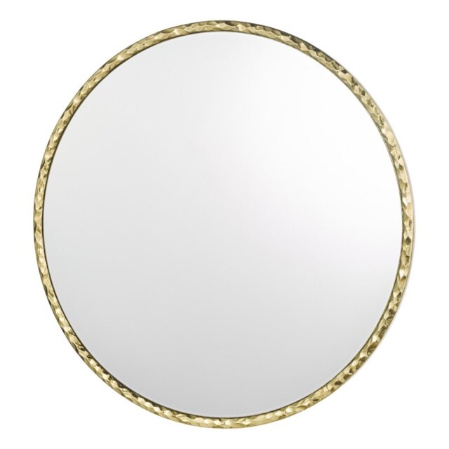 Dar Lighting Jinelle Round Mirror In Textured Gold Finish 80cm