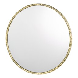 Dar Lighting Jinelle Round Mirror In Textured Gold Finish 80cm