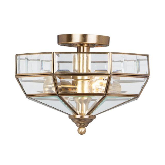 Elstead OLD-PARK-AB Semi Flush Light In Antique Brass Finish