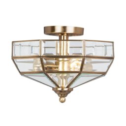 Elstead OLD-PARK-AB Semi Flush Light In Antique Brass Finish
