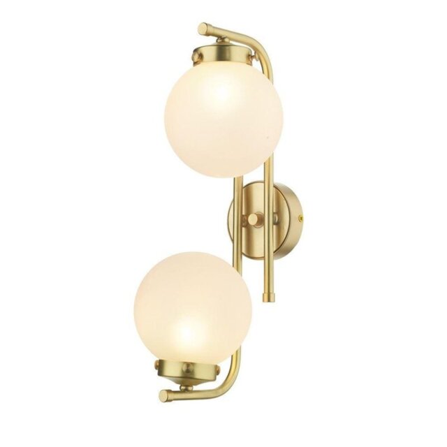 David Hunt Lighting JAZ0940 Jazz Two Light Wall Light In Polished Brass With Frosted Glass