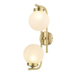 David Hunt Lighting JAZ0940 Jazz Two Light Wall Light In Polished Brass With Frosted Glass