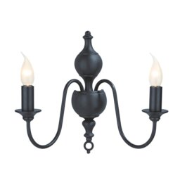 David Hunt Lighting FLE0923 FLEMISH 2 Light Wall Light In Smoke Blue Finish