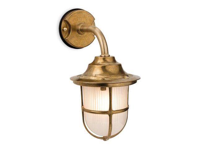 Firstlight 7660BR Nautic 1 Light Outdoor Wall Light In Brass With Frosted Glass