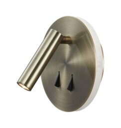 Mantra M6082 Cayman 2 Light LED Switched Wall Light In Antique Brass