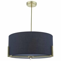 Dar SAN0323 Santino 3 Light Ceiling Pendant In Blue And Gold