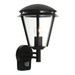 Saxby 49946 Inova PIR Outdoor Wall Light in Matt Black Paint IP44