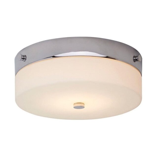 Elstead TAMAR/F/M PC Tamar Medium Bathroom Flush Ceiling Light In Polished Chrome - Dia: 235mm