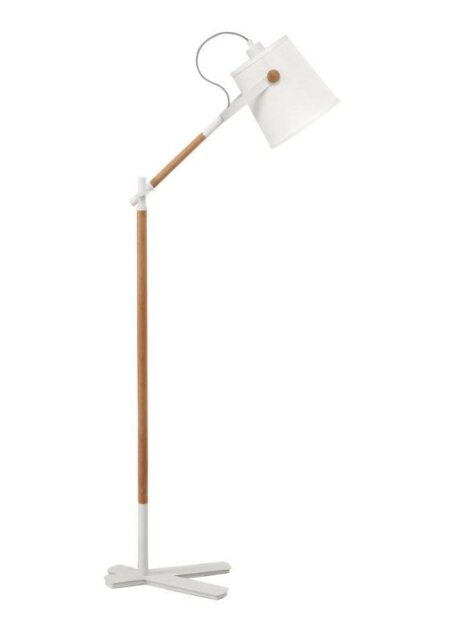 Mantra M4920 Nordica 1 Light Floor Light In White, Ivory And Beech Wood