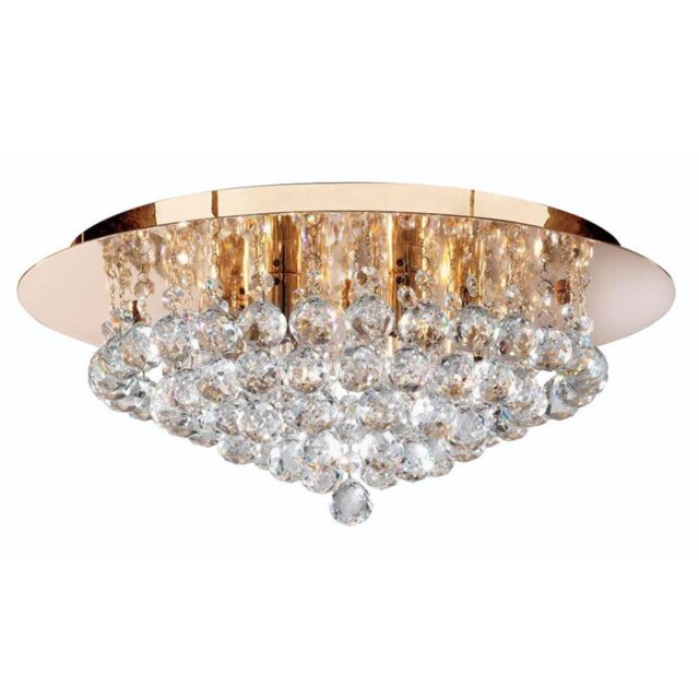 Searchlight 3406-6GO Hanna 6 Light Flush Ceiling Crystal Light