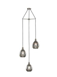 Franklite Marcella 3 Light Cluster Ceiling Light In Smoked Glass Finish 51cm FL2421-3/351