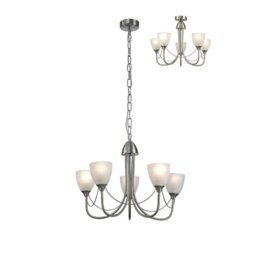 Cooper 5 Light Ceiling Pendant/Semi Flush Light In Satin Nickel