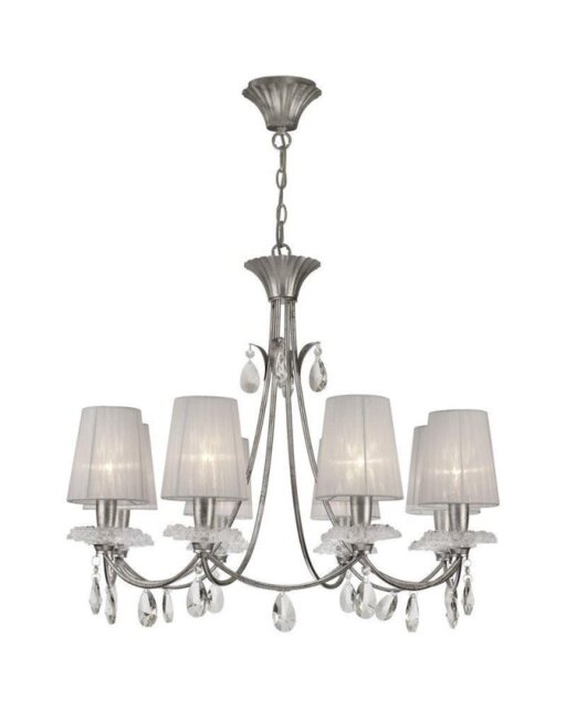 Mantra M6301 Sophie 8 Light Chandelier With Shades In Silver