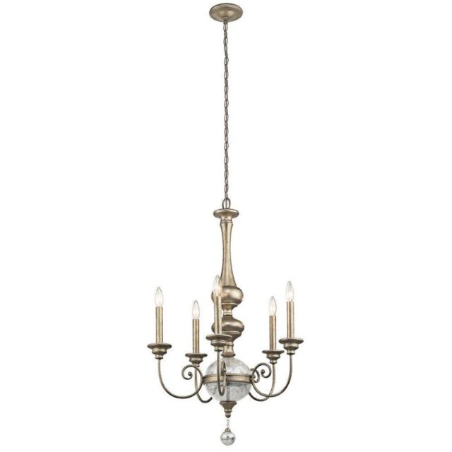 KL/ROSALIE/5B Rosalie 5 Light Chandelier Light In Sterling Gold