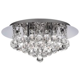 Searchlight 3404-4CC Hanna 4 Light Crystal Flush Ceiling Light In Chrome