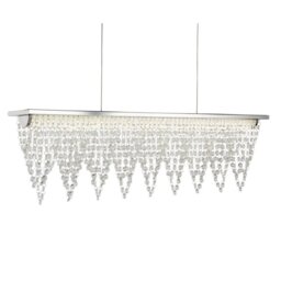 Searchlight 8857CC Drape Ceiling Bar Pendant Light In Chrome With Acrylic Drops - Length: 650mm
