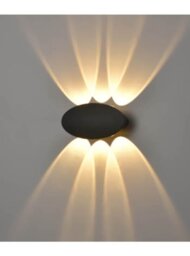 Franklite EXT6630 Aura Outdoor Oval Wall Light In Black Finish IP54 EXT6630