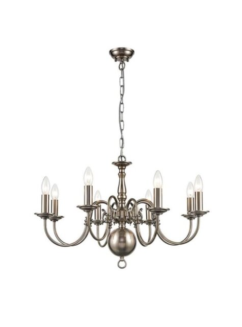 Holandesa 8 Way Flemish Ceiling Light In Pewter Finish
