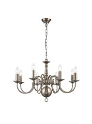 Franklite Holandesa 8 Way Flemish Ceiling Light In Pewter Finish