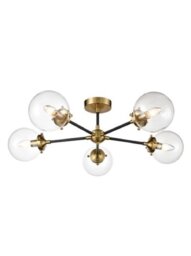 Franklite FL2409-5 5 Light Semi Flush Ceiling Light In Antique Gold