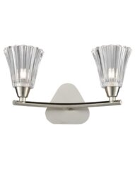 Franklite FL2376-2 Two Light Wall Light In Satin Nickel With Clear Glass Shades