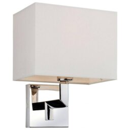 Firstlight 3458CR LEX One Light Wall Light In Polished Stainless Steel With Cream Shade