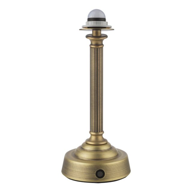 Dar Lighting Virgil Rechargeable LED Table Lamp Base In Matt Antique Brass