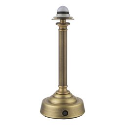Dar Lighting Virgil Rechargeable LED Table Lamp Base In Matt Antique Brass