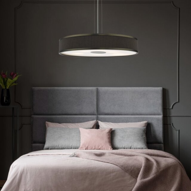 Dar Lighting Alvaro 6 Light Ceiling Pendant Light in Bronze Finish With Mushroom Shade