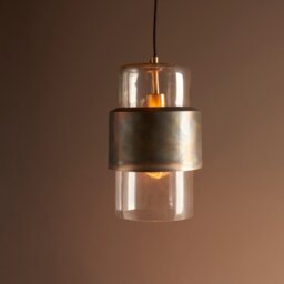 Artisan 1 Light Ceiling Pendant Light In Bronze Patina and Clear Glass