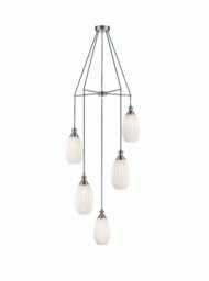 Franklite Marcella 5 Light Cluster Ceiling Light In Matt White Finish 56cm FL2421-5/348
