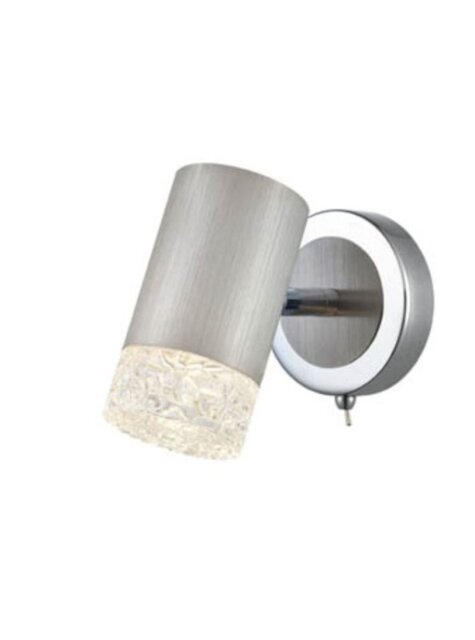 Franklite FL2422-1 Cordelia 1 Light Wall Light In Satin Brushed Silver And Chrome Finish