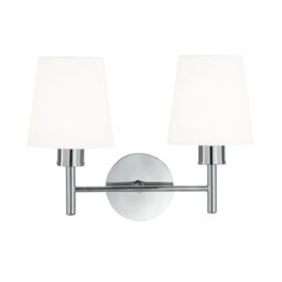Franklite Turin 2 Light Wall Light In Chrome Finish With Opal Glass FL2126/2/1123