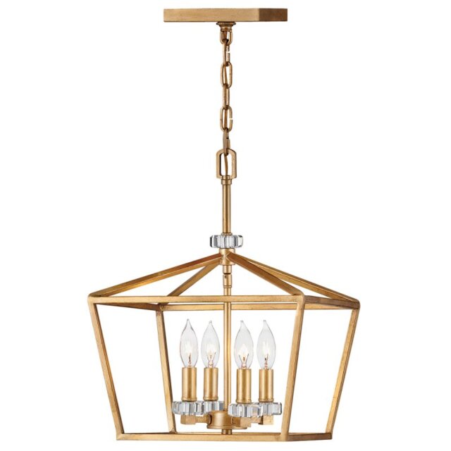 Quintiesse QN-STINSON-4P-M-DBR Stinson Medium Ceiling Light In Distressed Brass Finish