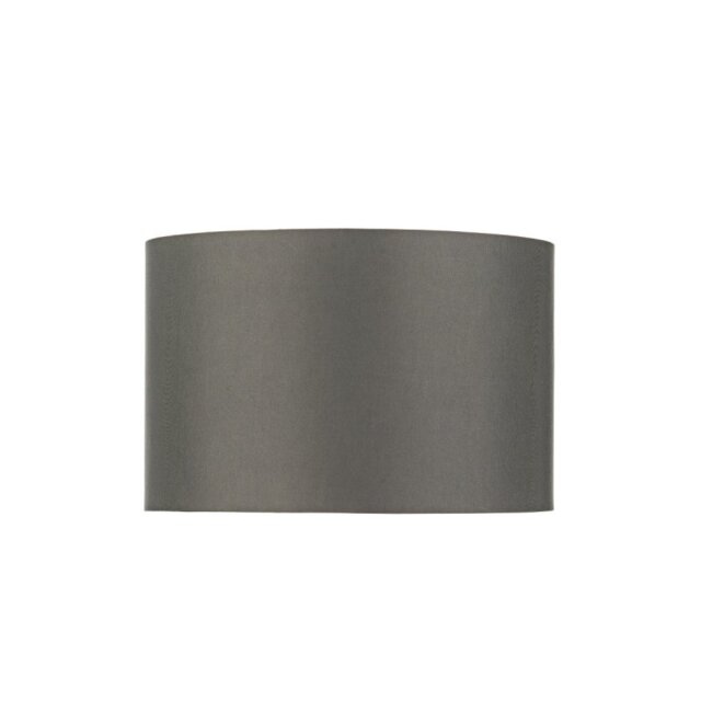 Dar Lighting Bokara Faux Silk Drum Shade in Grey 38 cm