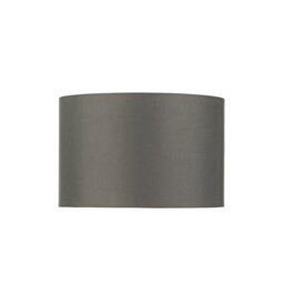 Dar Lighting Bokara Faux Silk Drum Shade in Grey 38 cm