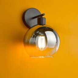 Dar Lighting Lycia Wall Light In Matt Black With Smoked Ombre Glass LYC0722