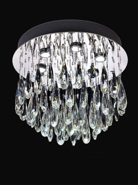 Franklite FL2321/6 Chrome 6 Light LED Crystal Ceiling Light